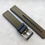 Leather & Rubber Strap - Olive Green
