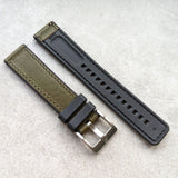 Leather & Rubber Strap - Olive Green