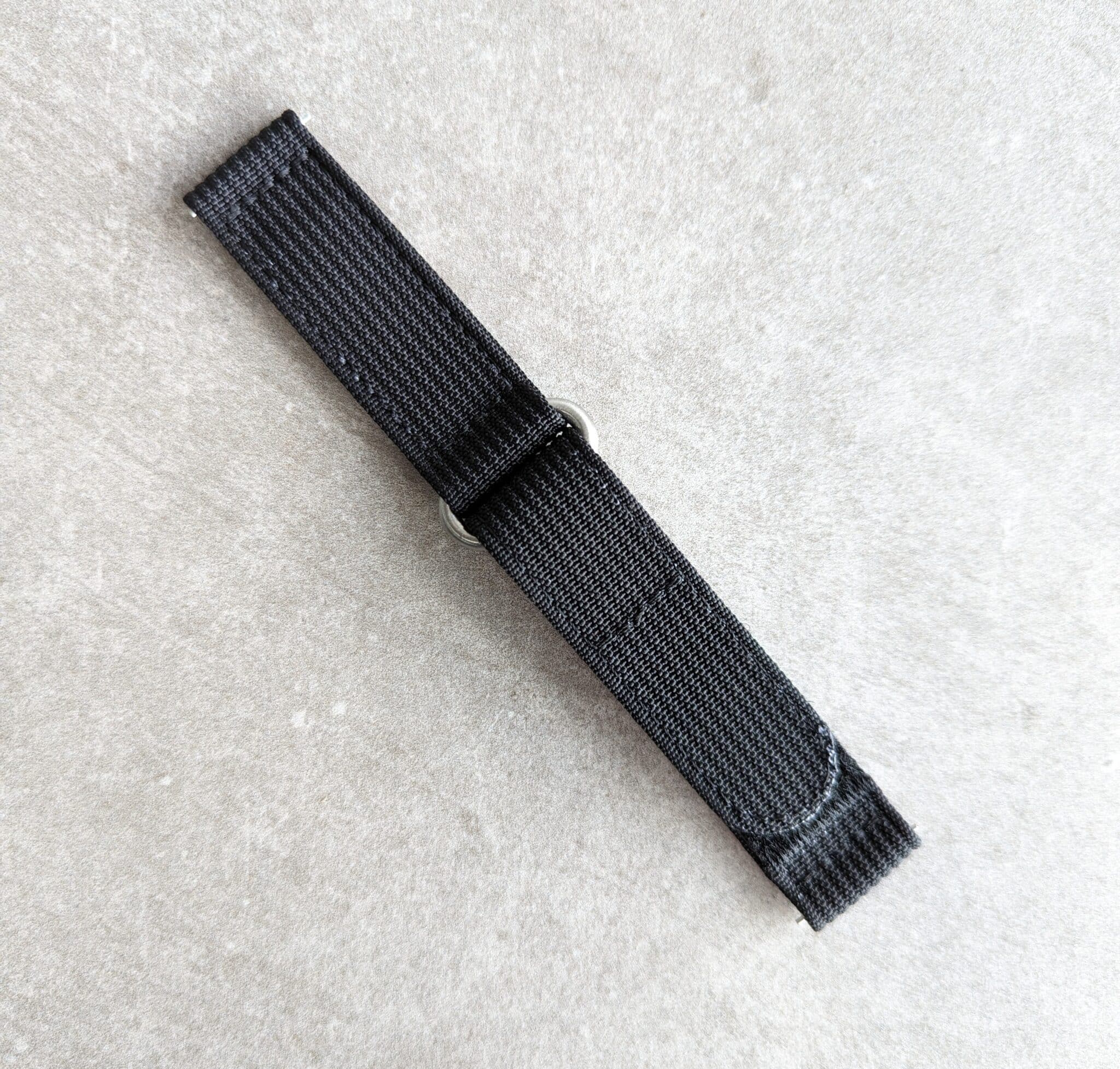 Premium Ribbed Two Piece Ballistic Nylon Strap - Black
