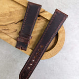 Badalassi Wax Strap - Dark Brown W/Matching stitch