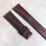 Badalassi Wax Padded Strap - Dark Brown W/Matching stitch