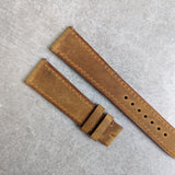 Wax Flat Calfskin Strap - Light Brown W/Matching stitching