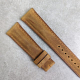 Wax Padded Calfskin Strap - Light Brown W/Matching stitching