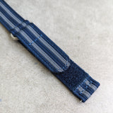 Premium Ribbed Two Piece Ballistic Nylon Strap - Navy & Blue Bond
