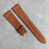 Baseball Pebbled Calfskin Strap - Tan W/Matching Stitch