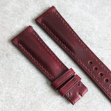 Virginia Chrome Strap Tanned - Burgundy Padded W/Matching Stitch