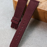 Nubuck Leather Watch Strap - Claret