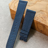 Nubuck Leather Watch Strap - Denim Blue