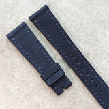 Nubuck Leather Watch Strap - Navy Blue
