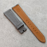 Nubuck Leather Watch Strap - Grey