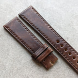 Shell Cordovan Watch Strap - Dark Brown Marbled Museum