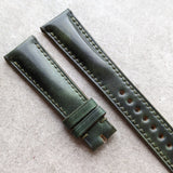 Shell Cordovan Watch Strap - Green Padded Marbled Museum