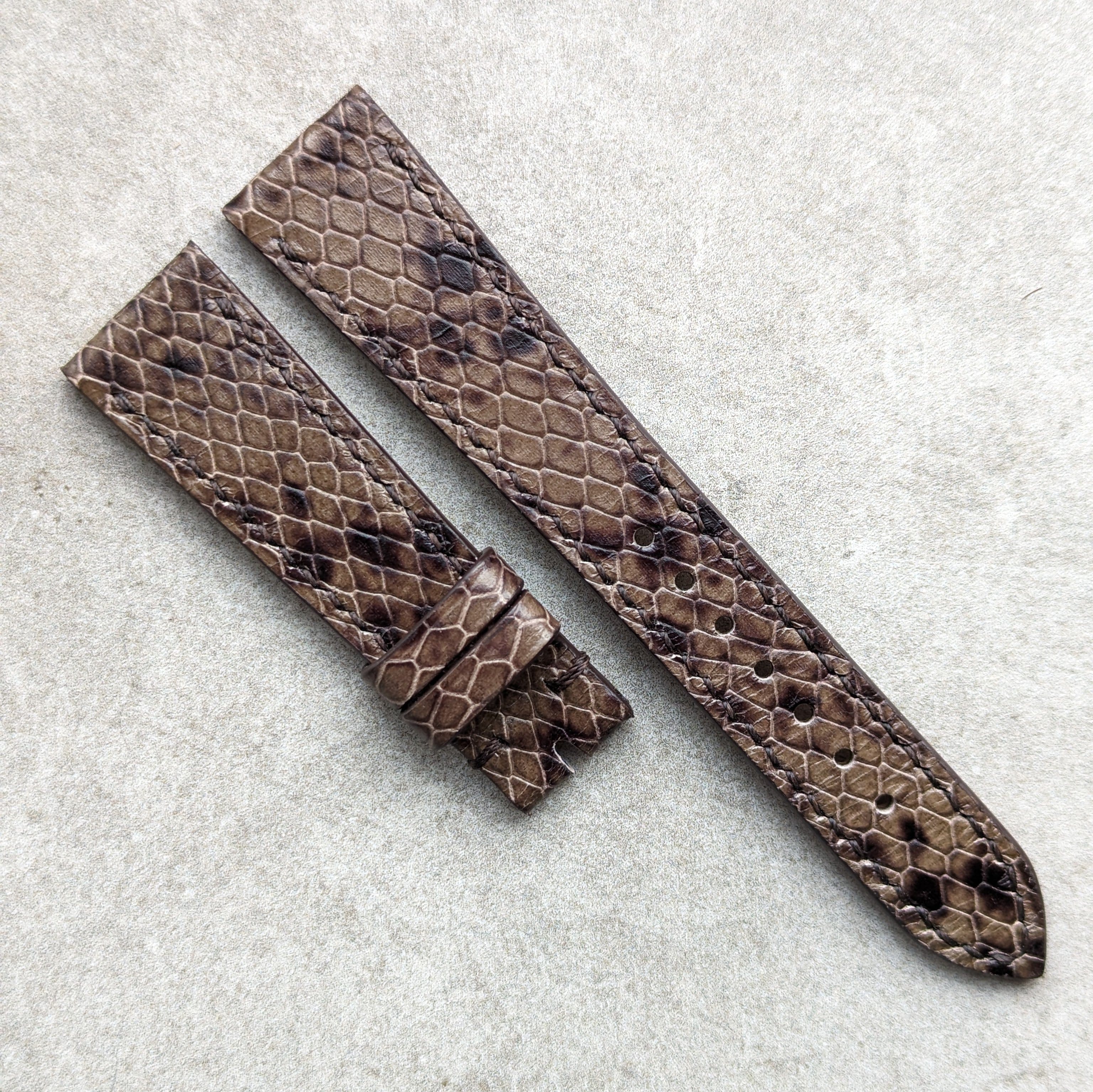 Embossed Python Watch Strap - Brown – The Strap Tailor