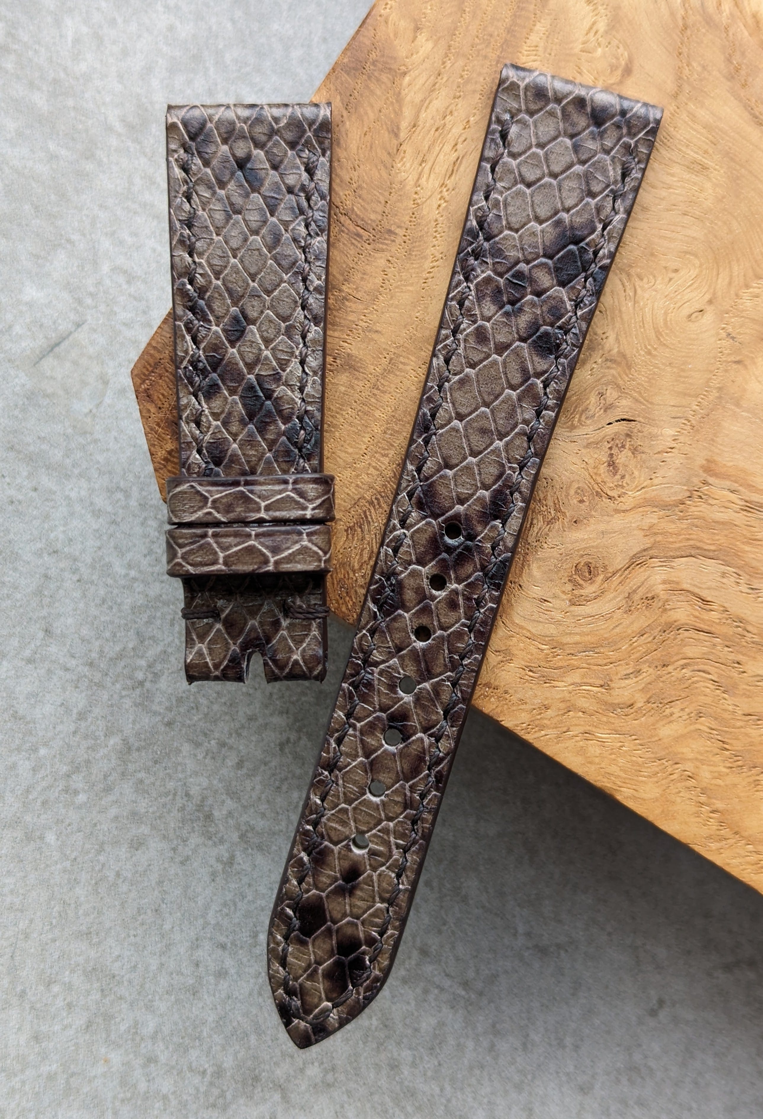 Embossed Python Watch Strap - Brown – The Strap Tailor