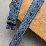 Embossed Python Watch Strap - Sky Blue