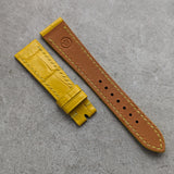 Embossed Crocodile Watch Strap - Sunflower Yellow