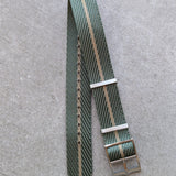 Woven Nylon Single Pass Strap - Sage & Khaki