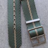 Woven Nylon Single Pass Strap - Sage & Khaki