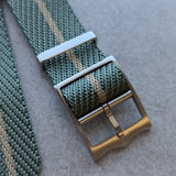 Woven Nylon Single Pass Strap - Sage & Khaki