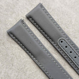 Omega-Style Deployant Sailcloth Watch Strap - Grey