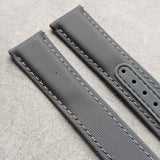 Omega-Style Deployant Sailcloth Watch Strap - Grey