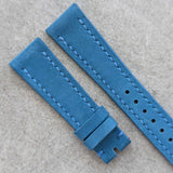 Nubuck Leather Watch Strap - Light Blue