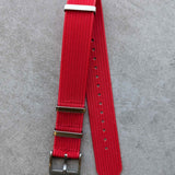 Premium Ribbed Fabric Watch Strap - Rage Red