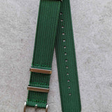 Premium Ribbed Fabric Watch Strap - British Racing Green