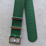 Premium Ribbed Fabric Watch Strap - British Racing Green