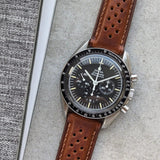 Omega-Style Deployant Badalassi Wax Rally Strap - Tan Brown