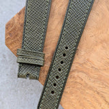 Saffiano Calfskin Watch Strap - Forest Green