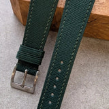 Slimline Saffiano Chevre Strap - Green - RTW