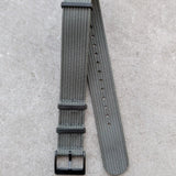 Premium Ribbed Fabric Watch Strap - Graphite Grey PVD