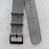 Premium Ribbed Fabric Watch Strap - Graphite Grey PVD