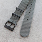 Premium Ribbed Fabric Watch Strap - Graphite Grey PVD