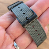 Premium Ribbed Fabric Watch Strap - Graphite Grey PVD