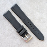 Soft Touch Chamfered Rubber Strap - Black