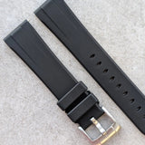 Soft Touch Chamfered Rubber Strap - Black