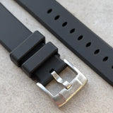 Soft Touch Chamfered Rubber Strap - Black