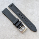 Soft Touch Chamfered Rubber Strap - Black