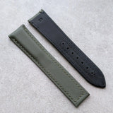 Omega-Style Deployant Sailcloth Watch Strap - Army Green