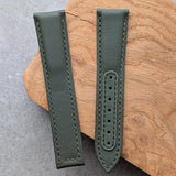 Omega-Style Deployant Sailcloth Watch Strap - Army Green