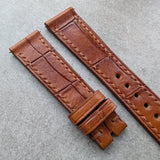 Embossed Crocodile Watch Strap - Light Brown Buttero