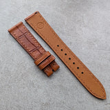 Embossed Crocodile Watch Strap - Light Brown Buttero
