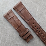 Embossed Crocodile Watch Strap - Dark Brown Buttero