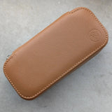 Tan Brown Travel Case - 2 Watch Zip Case