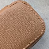 Tan Brown Travel Case - 2 Watch Zip Case