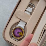 Beige & Cream Travel Case - 2 Watch Zip Case