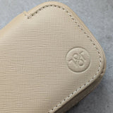 Beige & Cream Travel Case - 2 Watch Zip Case