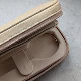 Beige & Cream Travel Case - 2 Watch Zip Case
